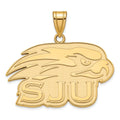 Sterling Silver Gold-plated LogoArt St Joseph's University Hawks Large Pendant