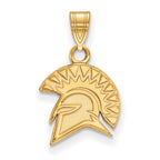 10k Gold LogoArt San Jose State University Spartan Small Pendant