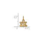 Sterling Silver Gold-plated LogoArt Sigma Kappa Sorority Greek Letters Extra Small Pendant