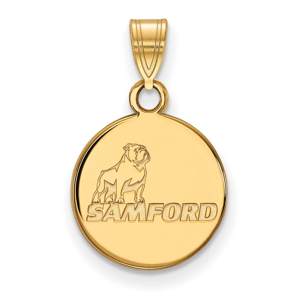 Sterling Silver Gold-plated LogoArt Samford University Small Disc Pendant