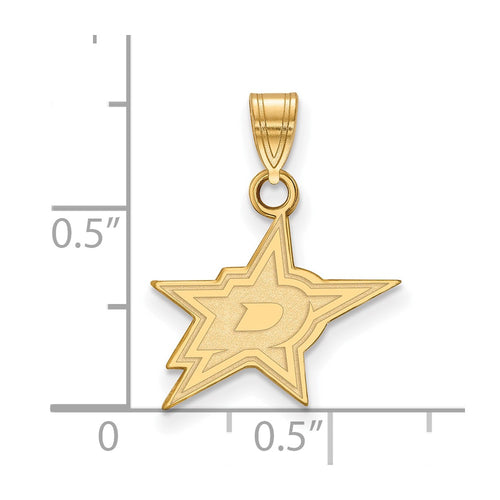10k Gold NHL LogoArt Dallas Stars Small Pendant