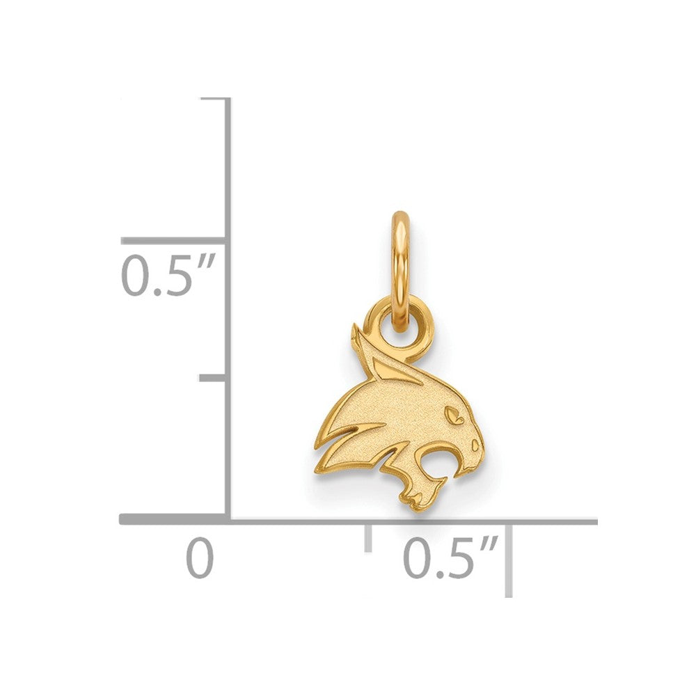 10k Gold LogoArt Texas State University Bobcat Extra Small Pendant