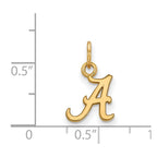 10k Gold LogoArt University of Alabama Letter A Extra Small Pendant