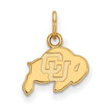 Sterling Silver Gold-plated LogoArt University of Colorado Buffalo Extra Small Pendant