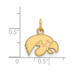 10k Gold LogoArt University of Iowa Hawk Extra Small Pendant