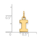 10k Gold LogoArt University of Illinois Letter I Extra Small Pendant