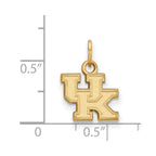 Sterling Silver Gold-plated LogoArt University of Kentucky U-K Extra Small Pendant