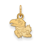 Sterling Silver Gold-plated LogoArt University of Kansas Jayhawk Extra Small Pendant