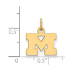 10k Gold LogoArt University of Michigan Letter M Extra Small Pendant