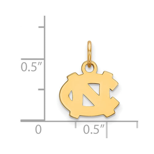 10k Gold LogoArt University of North Carolina N-C Extra Small Pendant