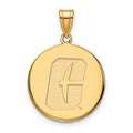Sterling Silver Gold-plated LogoArt University of North Carolina at Charlotte 49ers Large Disc Pendant
