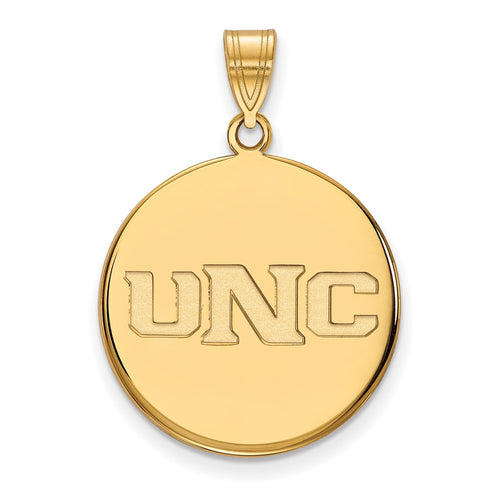 10k Gold LogoArt University of Northern Colorado U-N-C Large Disc Pendant
