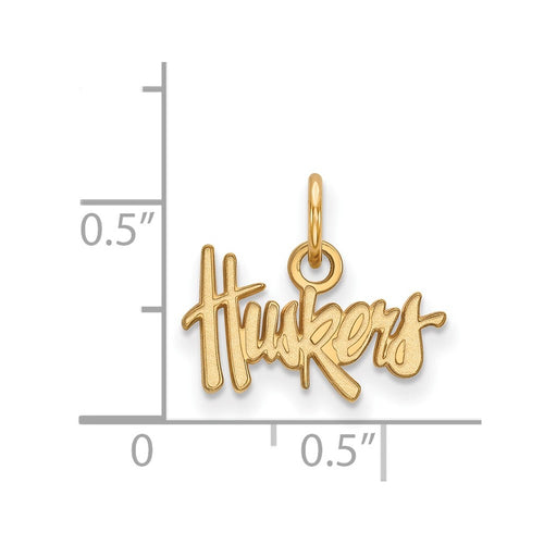10k Gold LogoArt University of Nebraska Huskers Extra Small Pendant