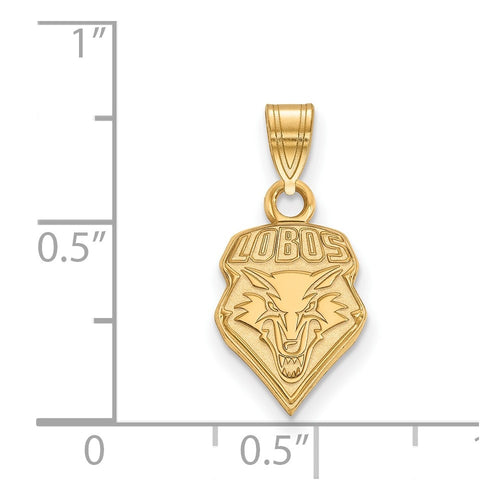 10k Gold LogoArt University of New Mexico Lobos Small Pendant
