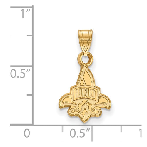 10k Gold LogoArt University of New Orleans U-N-O Small Pendant