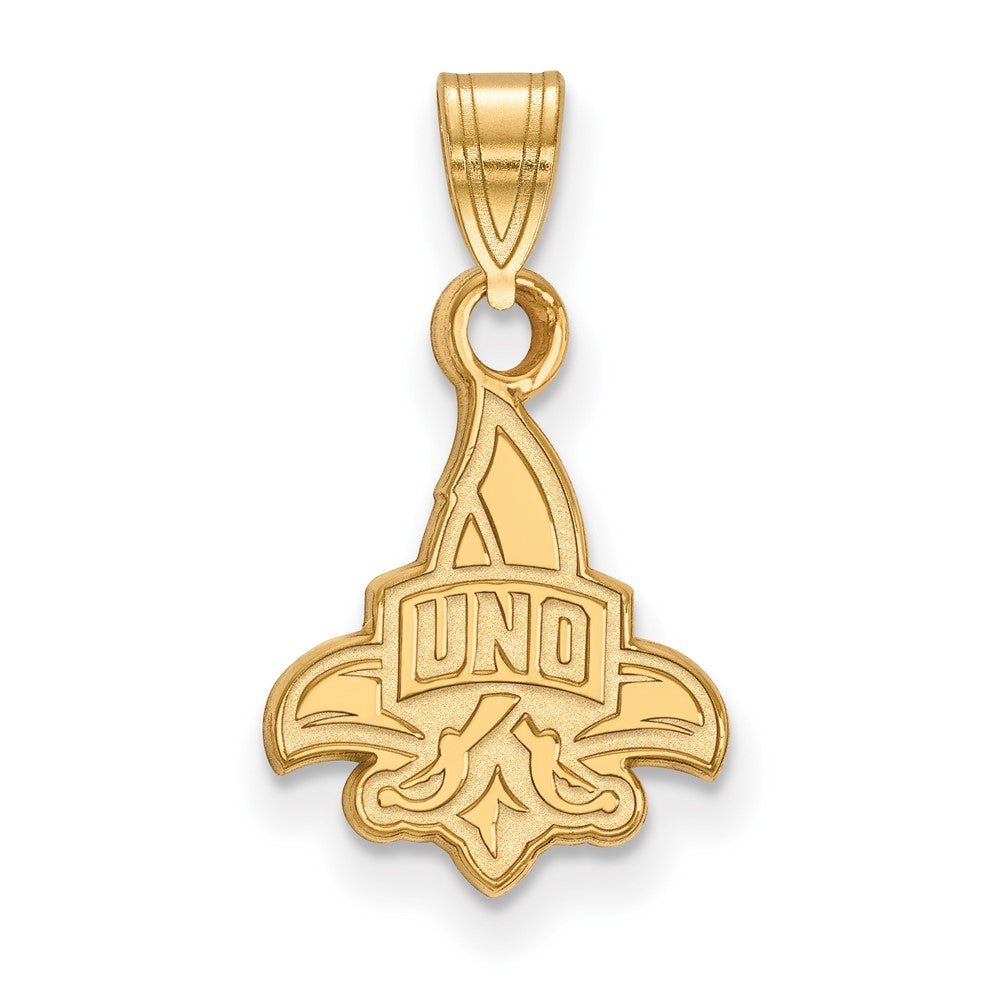 10k Gold LogoArt University of New Orleans U-N-O Small Pendant