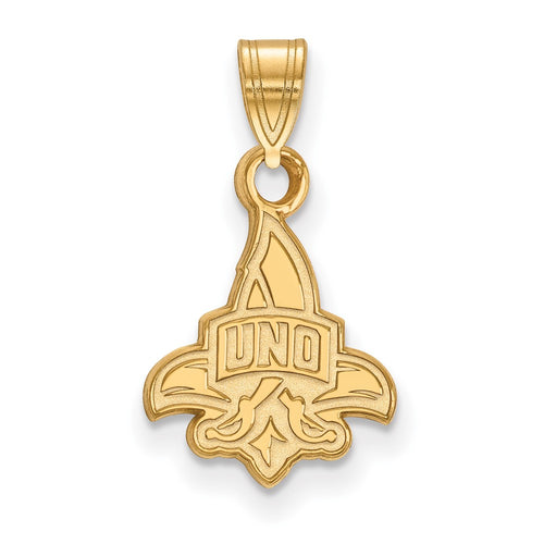 10k Gold LogoArt University of New Orleans U-N-O Small Pendant