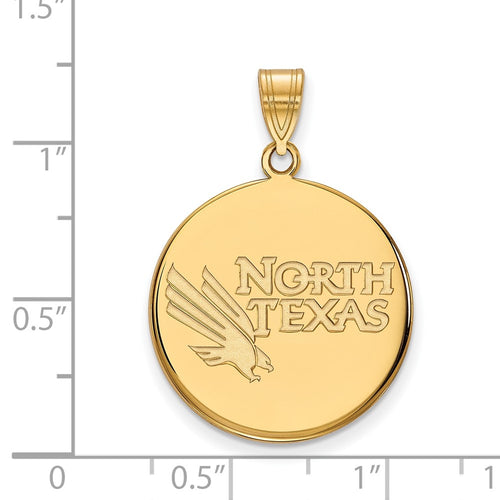10k Gold LogoArt University of North Texas Large Disc Pendant