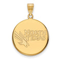 Sterling Silver Gold-plated LogoArt University of North Texas Large Disc Pendant