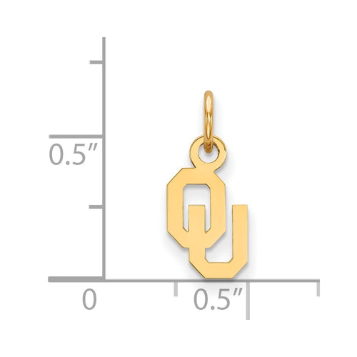 10k Gold LogoArt University of Oklahoma O-U Extra Small Pendant