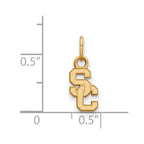 Sterling Silver Gold-plated University of Southern California S-C Extra Small Pendant