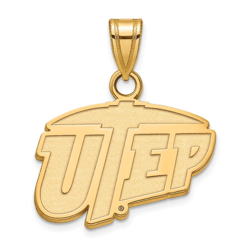 10k Gold LogoArt University of Texas at El Paso Small Pendant
