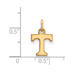 Sterling Silver Gold-plated LogoArt University of Tennessee Letter T Extra Small Pendant