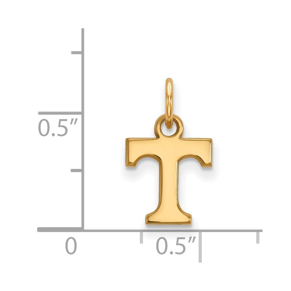 Sterling Silver Gold-plated LogoArt University of Tennessee Letter T Extra Small Pendant