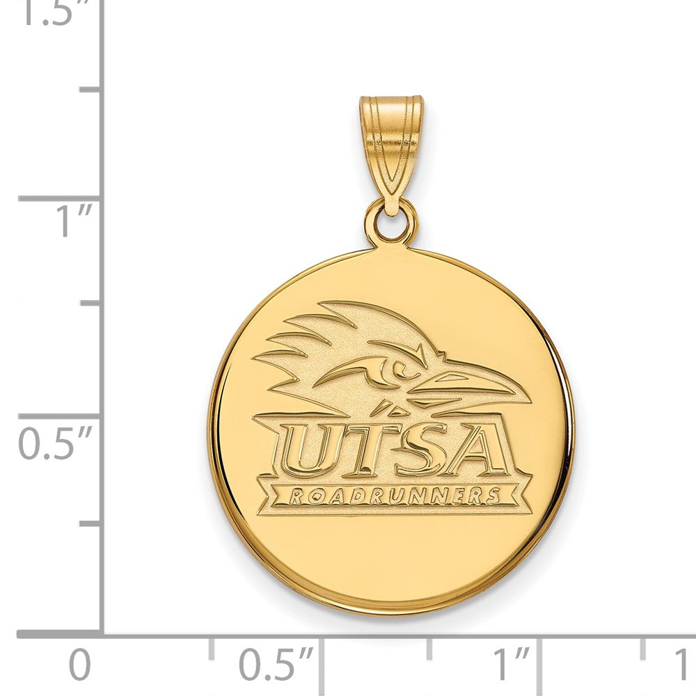 Sterling Silver Gold-plated LogoArt University of Texas at San Antonio Large Disc Pendant