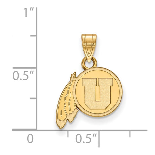 10k Gold LogoArt University of Utah Small Pendant