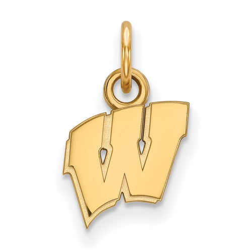 10k Gold LogoArt University of Wisconsin Letter W Extra Small Pendant