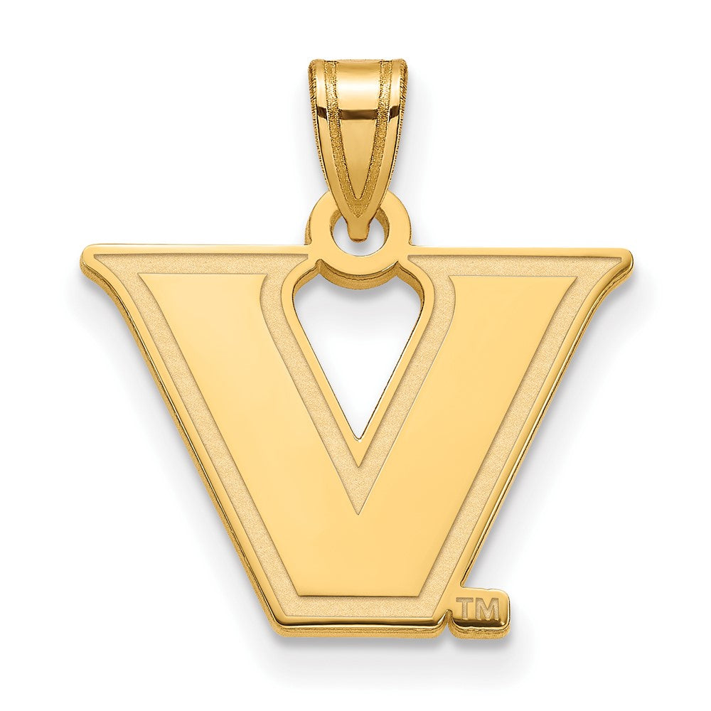 Sterling Silver w/GP LogoArt Vanderbilt University Small Pendant