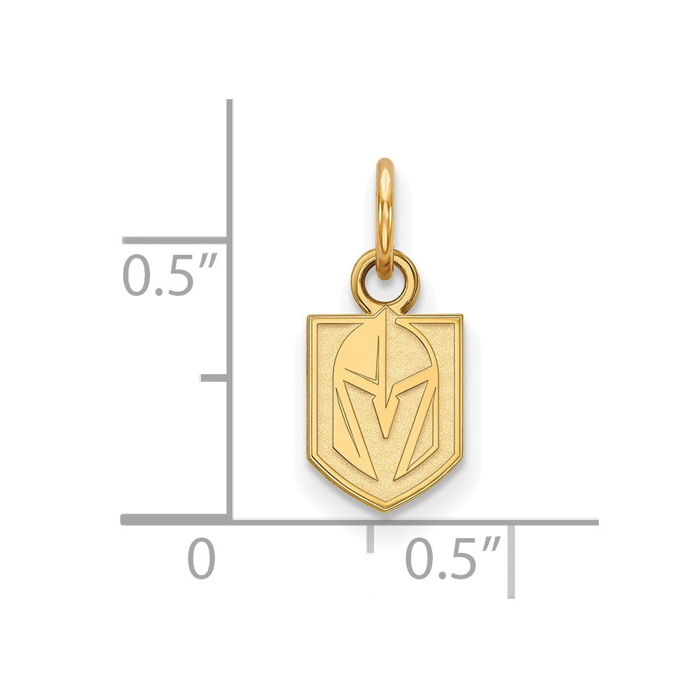 Sterling Silver Gold-plated NHL LogoArt NHL Vegas Golden Knights Extra Small Pendant