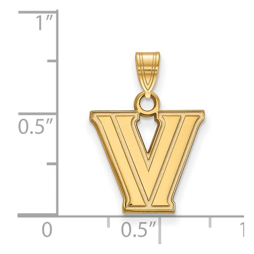10k Gold LogoArt Villanova University Letter V Small Pendant