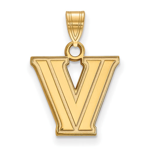 10k Gold LogoArt Villanova University Letter V Small Pendant