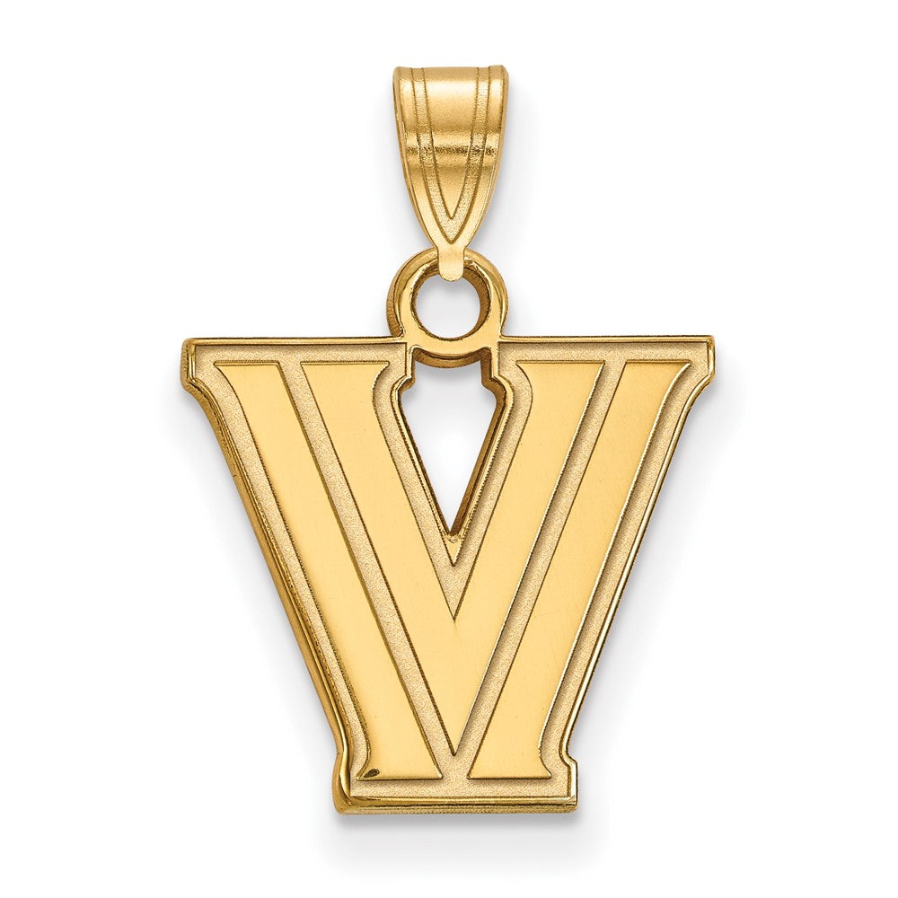 Sterling Silver Gold-plated LogoArt Villanova University Letter V Small Pendant