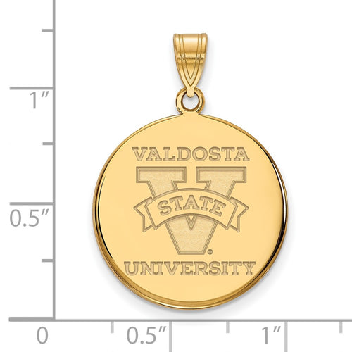10k Gold LogoArt Valdosta State University Large Disc Pendant