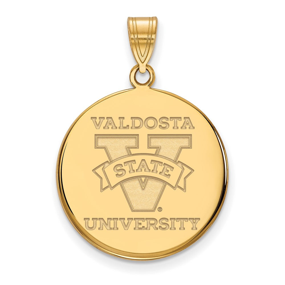 Sterling Silver Gold-plated LogoArt Valdosta State University Large Disc Pendant