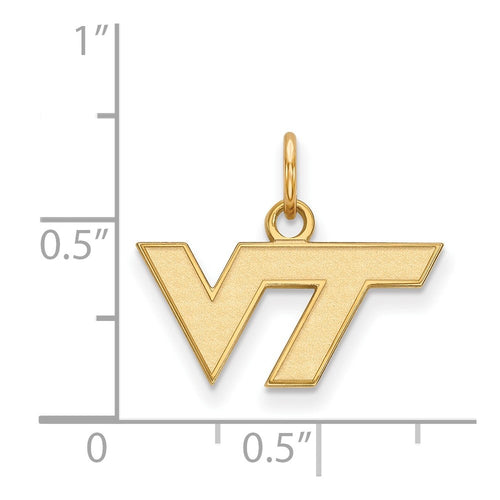 10k Gold LogoArt Virginia Tech V-T Extra Small Pendant