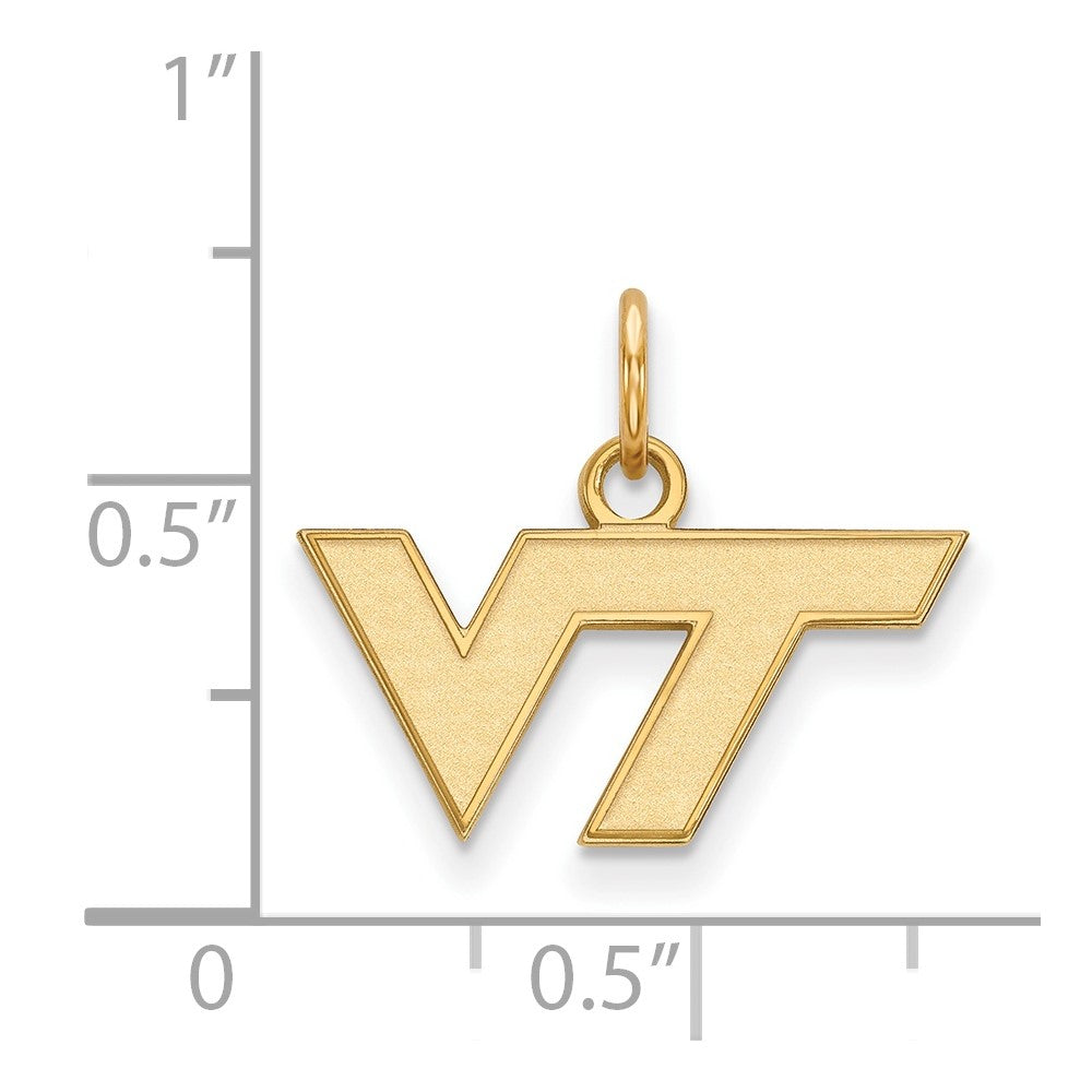 Sterling Silver Gold-plated LogoArt Virginia Tech V-T Extra Small Pendant