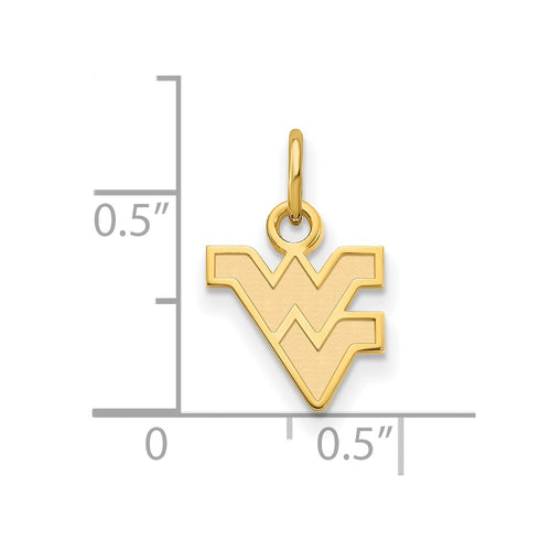 10k Gold LogoArt West Virginia University W-V Extra Small Pendant