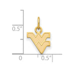 Sterling Silver Gold-plated LogoArt West Virginia University W-V Extra Small Pendant