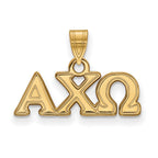 Sterling Silver Gold-plated LogoArt Alpha Chi Omega Sorority Greek Letters Small Pendant