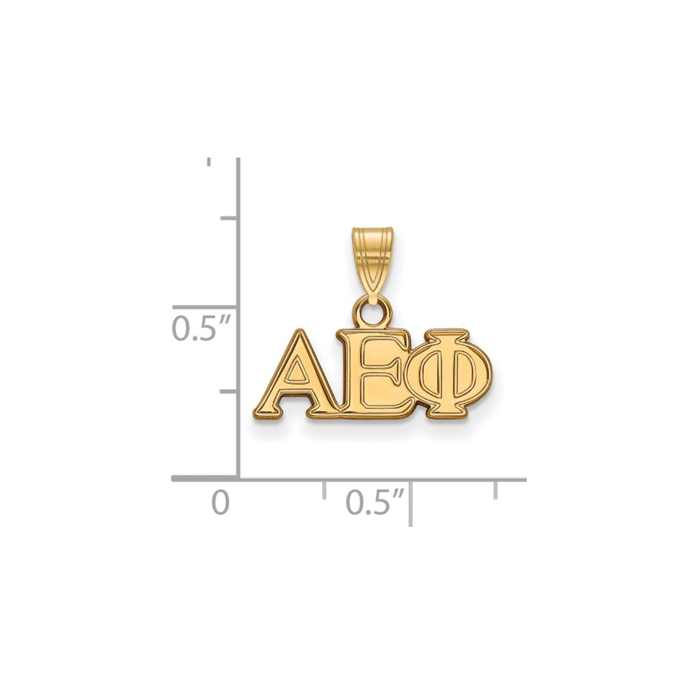 Sterling Silver Gold-plated LogoArt Alpha Epsilon Phi Sorority Greek Letters Small Pendant