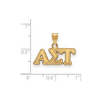 Sterling Silver Gold-plated LogoArt Alpha Sigma Tau Sorority Greek Letters Small Pendant