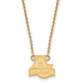 Sterling Silver Gold-plated LogoArt American University Small Pendant 18 inch Necklace