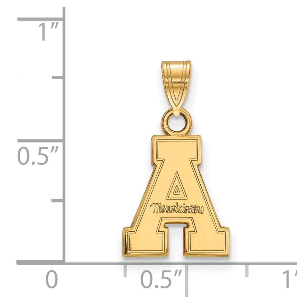 Sterling Silver Gold-plated LogoArt Appalachian State University Small Pendant
