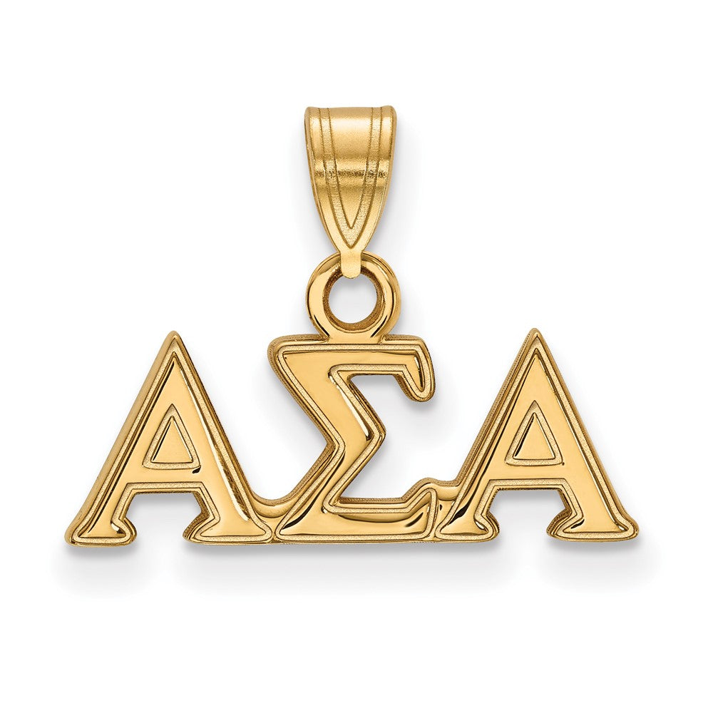 Sterling Silver Gold-plated LogoArt Alpha Sigma Alpha Sorority Greek Letters Small Pendant