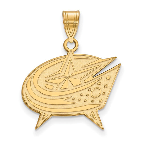 10k Gold NHL LogoArt Columbus Blue Jackets Large Pendant