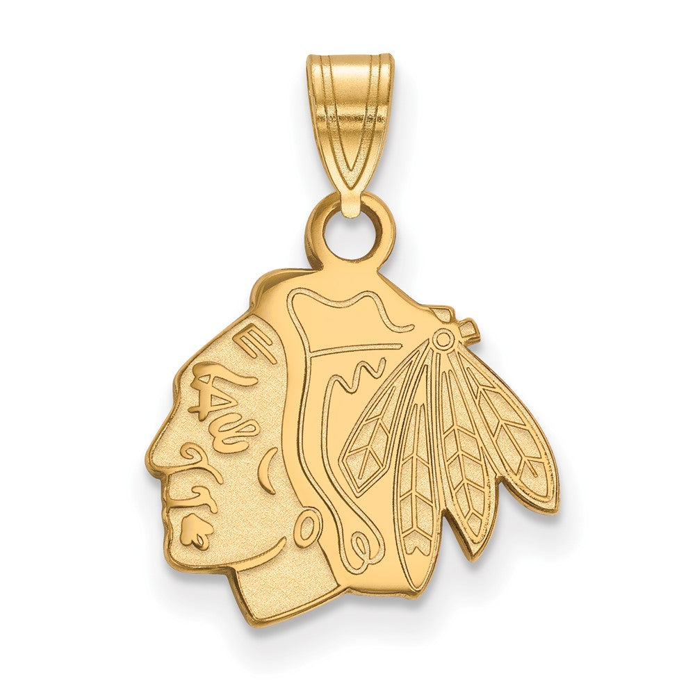 10k Gold NHL LogoArt Chicago Blackhawks Small Pendant